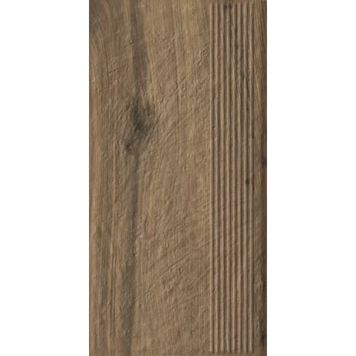 Ступень Paradyz Carrizo Wood Stopnica Prosta Struktura Mat B1a матовая коричневая 60х30 см