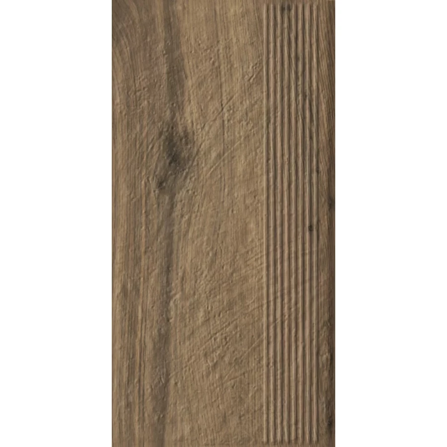Ступень Paradyz Carrizo Wood Stopnica Prosta Struktura Mat B1a матовая коричневая 60х30 см