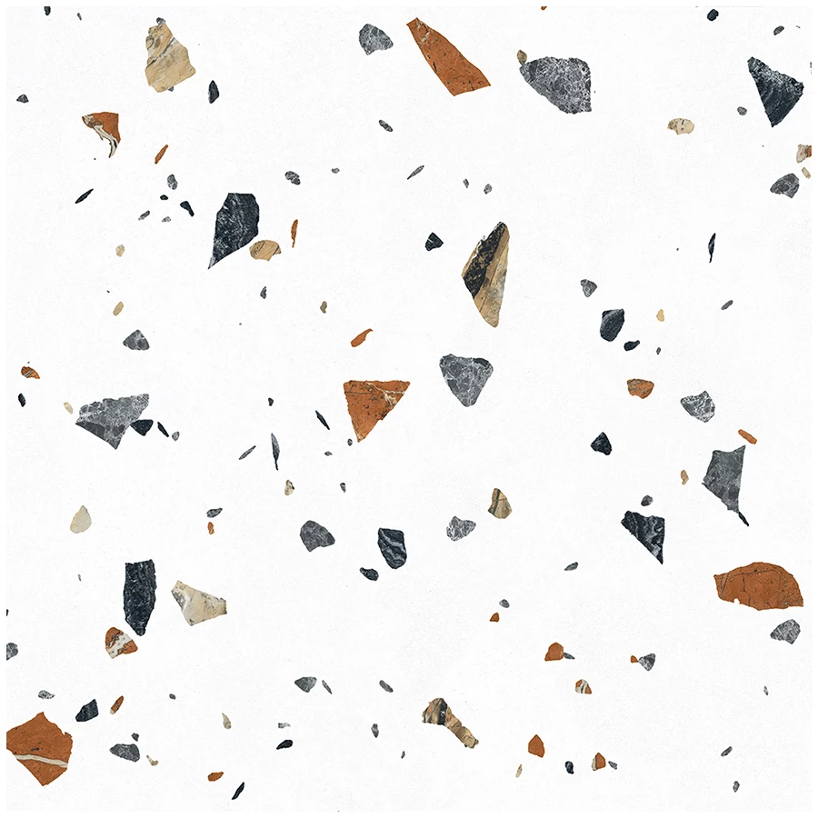 Керамогранит Laparet Terazzo Bianco карвинг матовый цветной 60х60 см