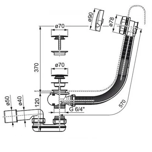 Слив-перелив Ravak полуавтомат X01305