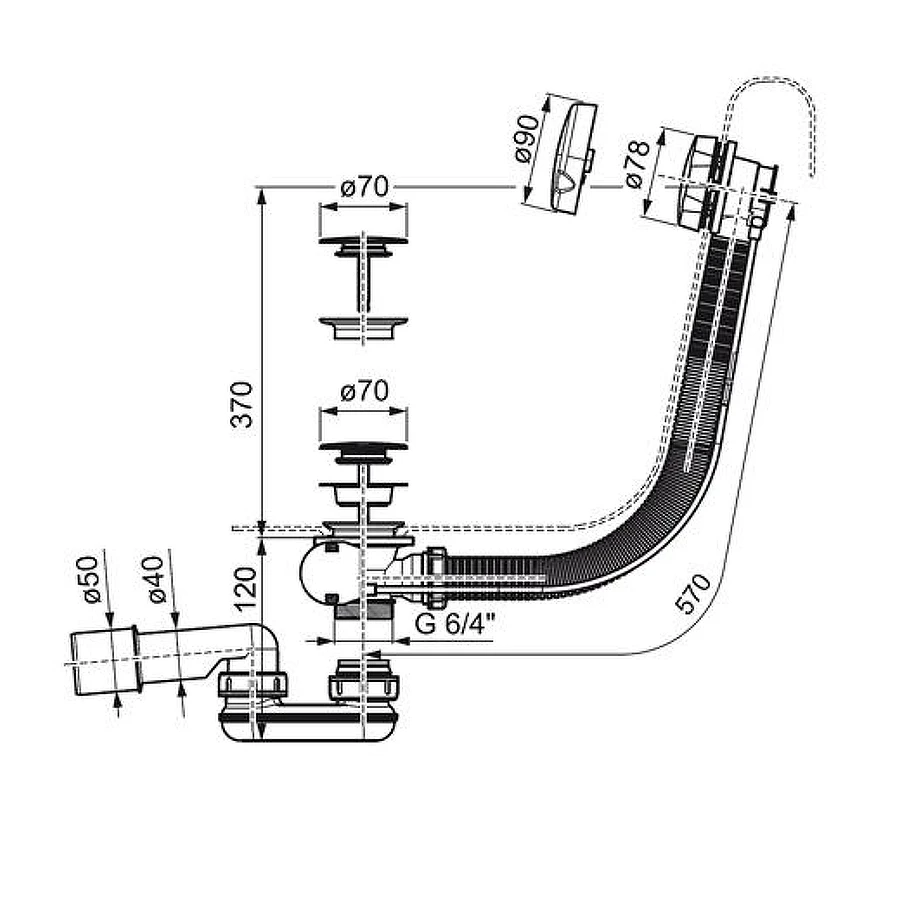 Слив-перелив Ravak полуавтомат X01305