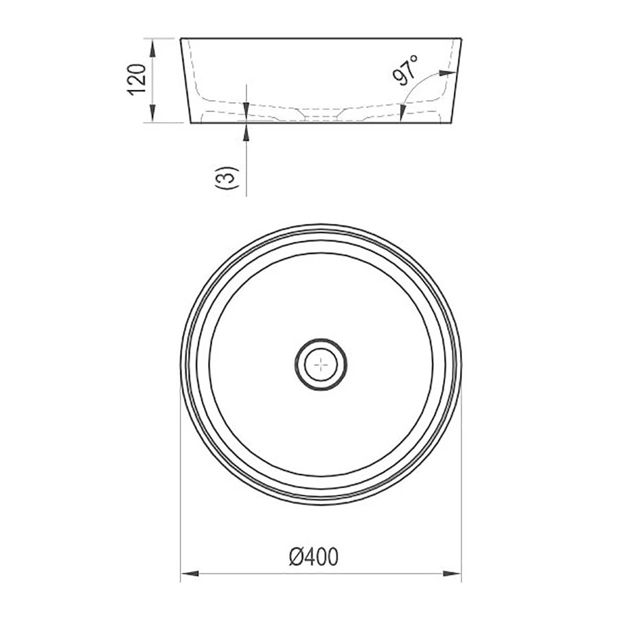 Умывальник Ravak Moon 1 без перелива XJN01300000