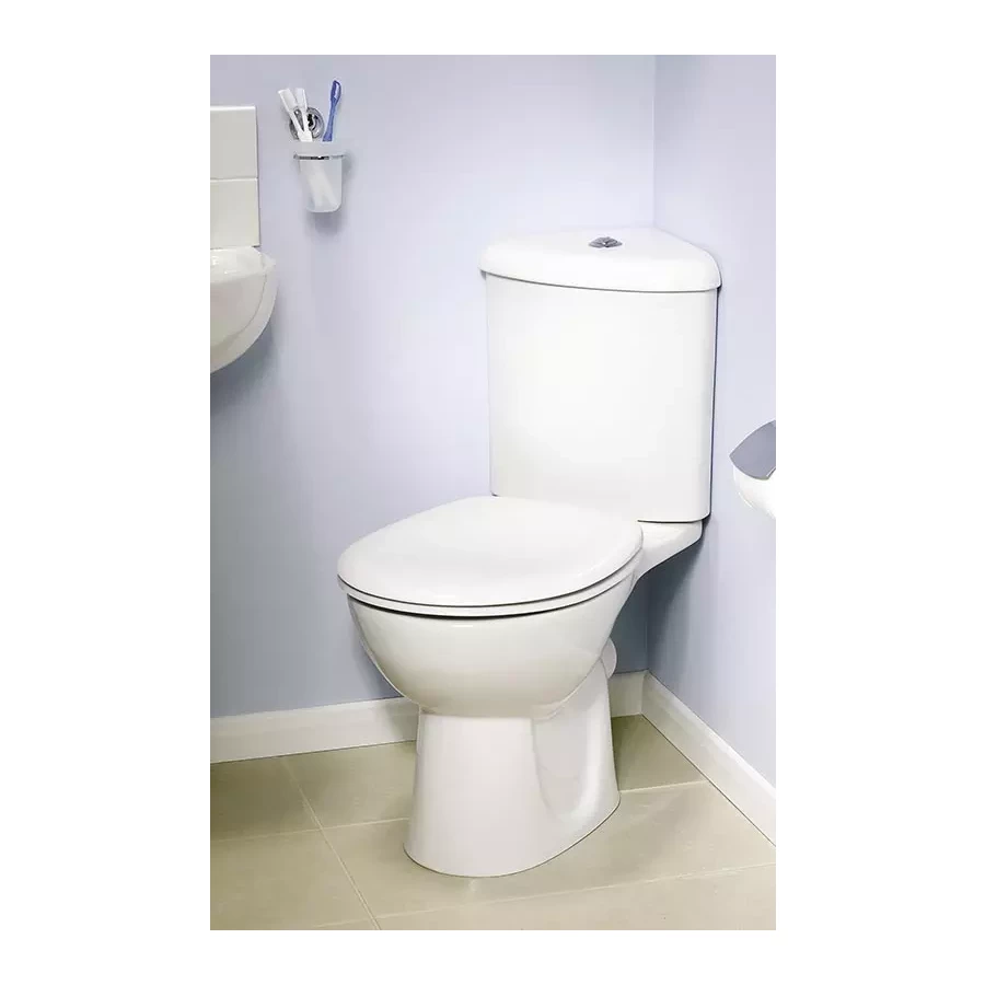 Унитаз-компакт угловой Vitra Arkitekt со стандартным сиденьем 9754B003-7200 81,5х37,5 см