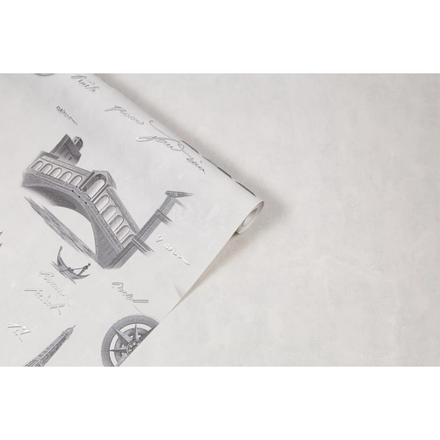 Обои флизелиновые Palitra Life Travel Wall серые PL72407-14 1,06х10,05 м