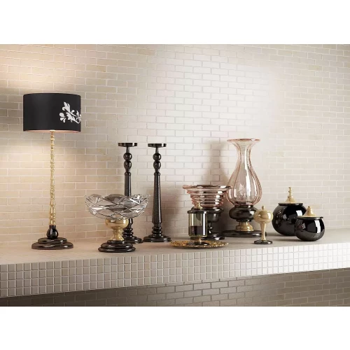 Мозаика Caramelle Pietrine 7 mm Nuvola Rosato Pol 23x73 глянцевая серая 29,8х29,8 см