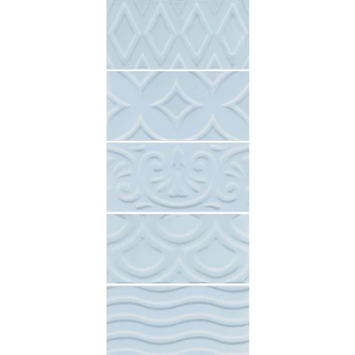 Плитка настенная Kerama Marazzi Авеллино голубой структура mix 16015 15х7,4 см