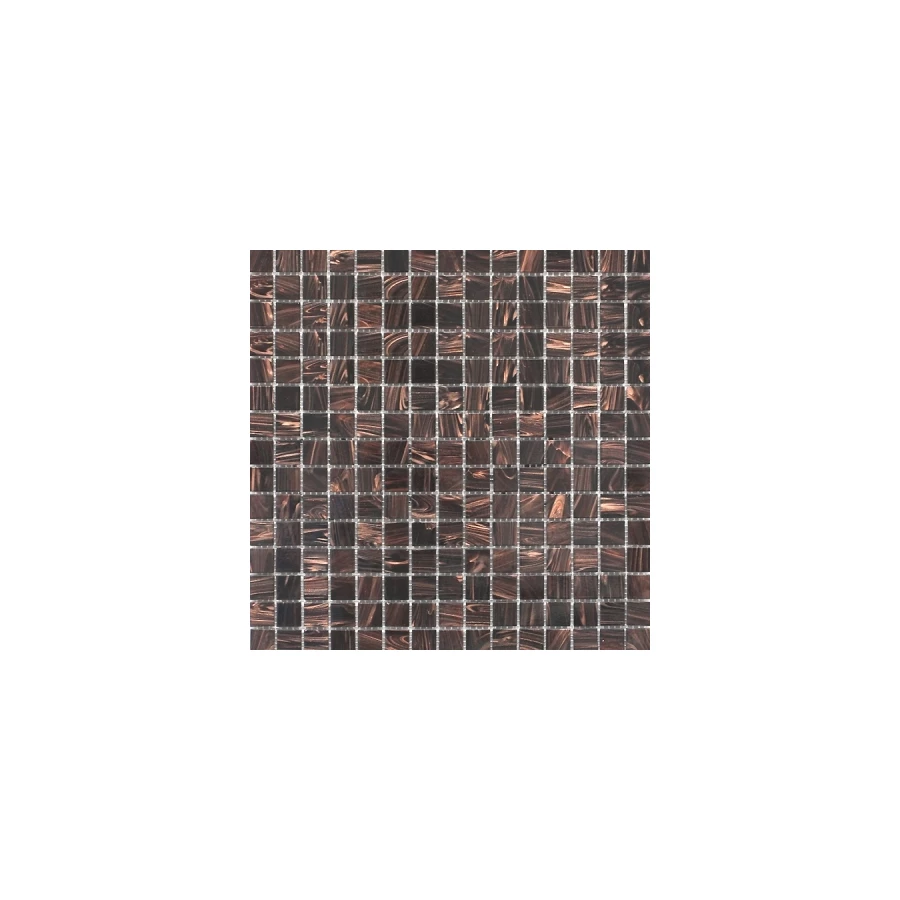 Стеклянная мозаика JNJ Mosaic Gold Link с авантюрином сетка 2x2 глянцевая коричневая GB33 32,7х32,7 см