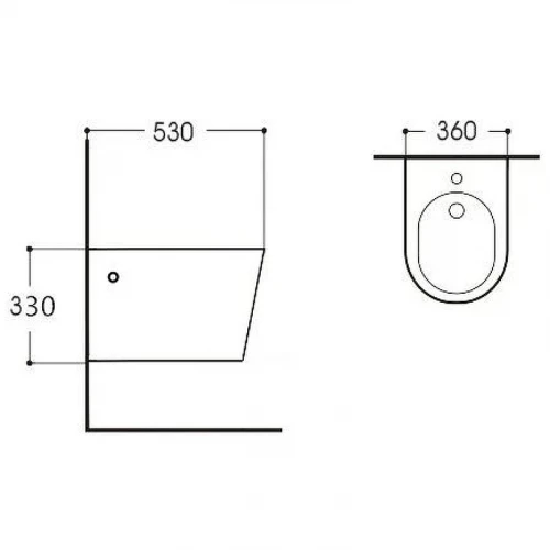 Биде Aquatek Вега подвесное черный матовый AQ1057-MB 53x36x33 см