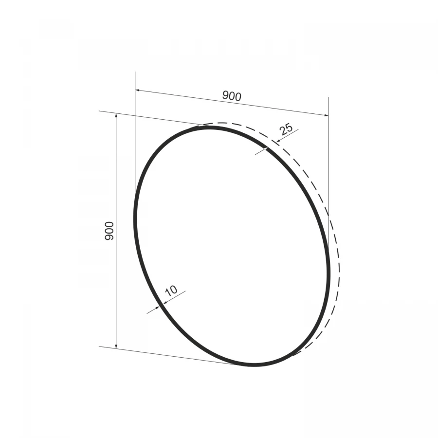 Зеркало Wellsee LED-подсветка фоновая интерьерная форма круглая 172200170 90х90 см