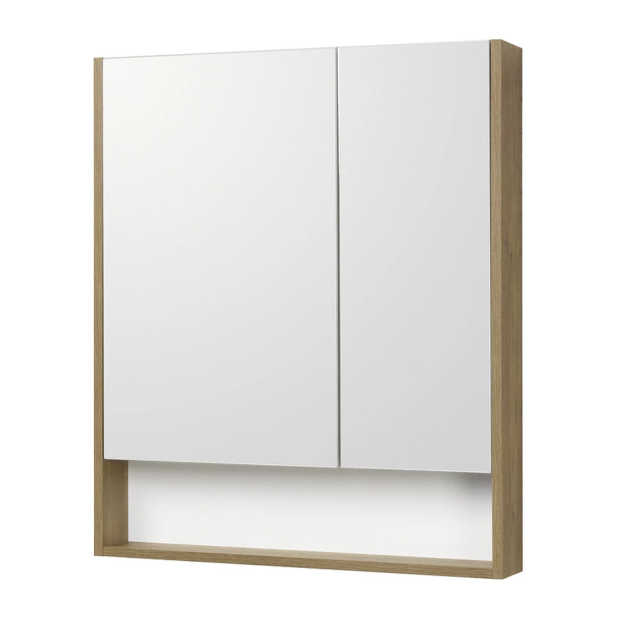 Зеркальный шкаф Aquaton Сканди 70 белый дуб рустикальный 1A252202SDZ90