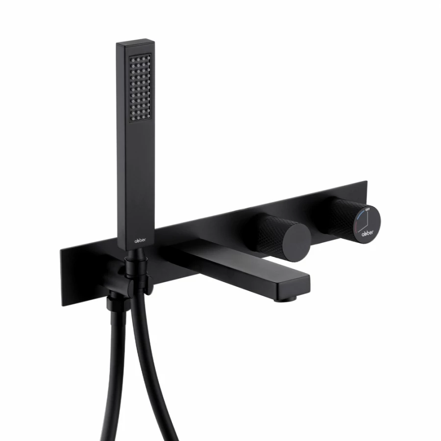 Смеситель Abber Rund для ванны скрытого монтажа черный матовый AF8730B