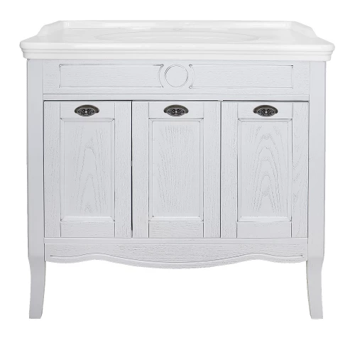 Комплект Тумба Azario Carolina 100 патина с раковиной Artdeco 100 Kale серебро CS00089889 100х88х50 см