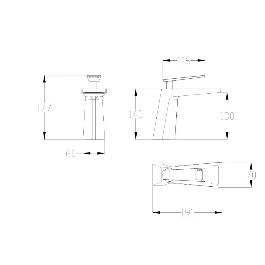 Смеситель на раковину Bronze de Luxe Quadro A919B золотисто-черный