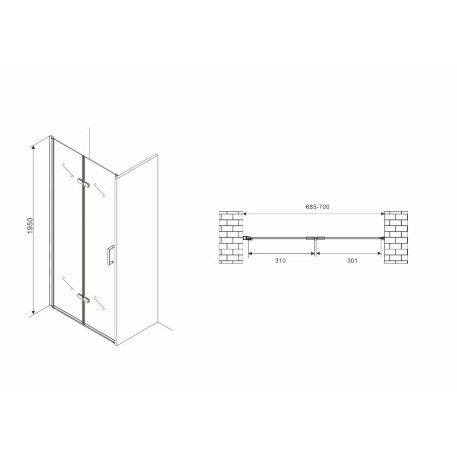 Душевая дверь Abber Zart AG08070P