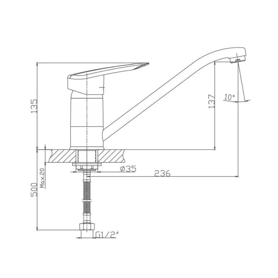 Смеситель для кухни Haiba HB4907