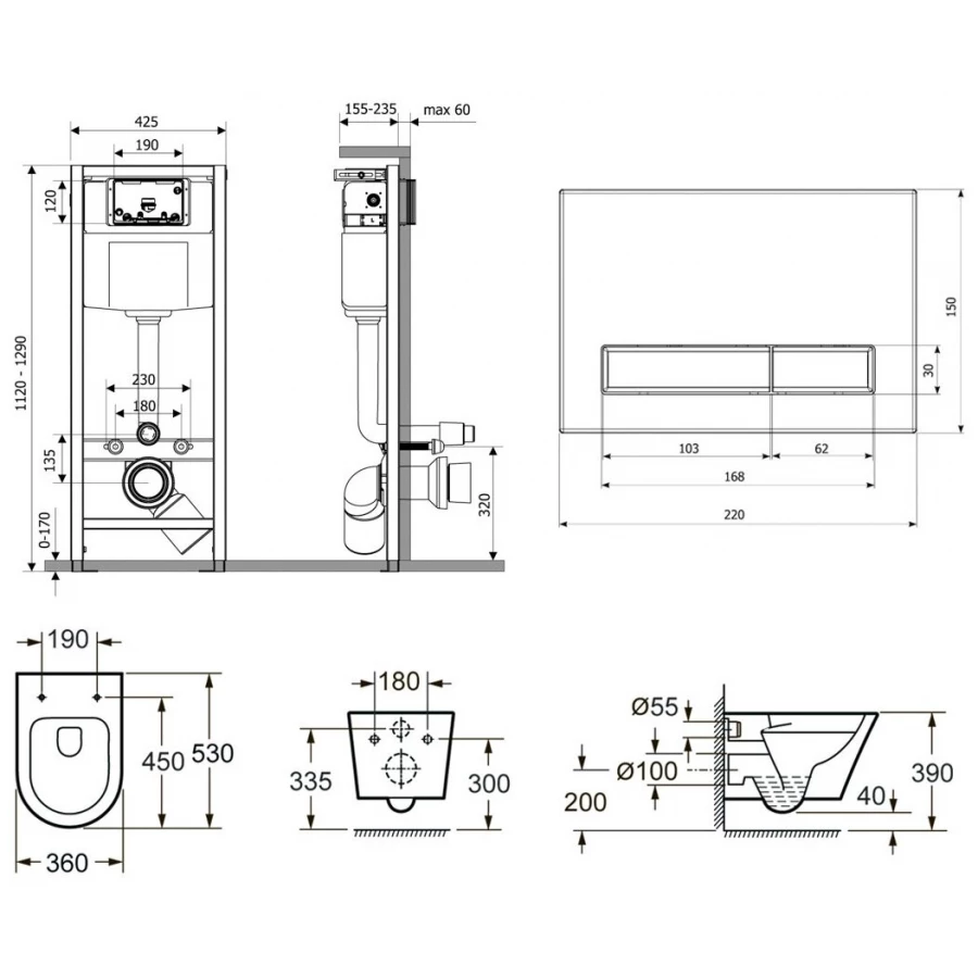 Унитаз Lavinia Boho Relfix Biore Rimless 75110365 (комплект 9 в 1)