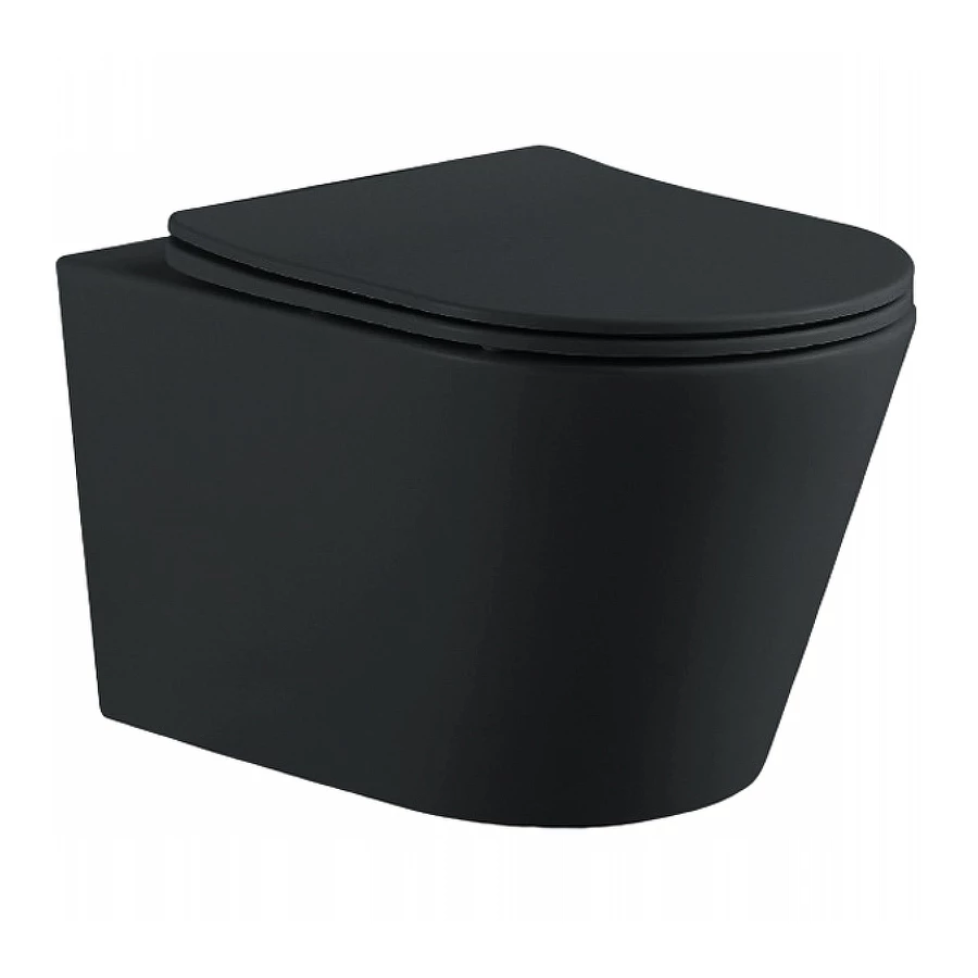 Унитаз подвесной Aquatek Вега безободковый тонкое сиденье с механизмом плавного закрывания AQ1905-MB