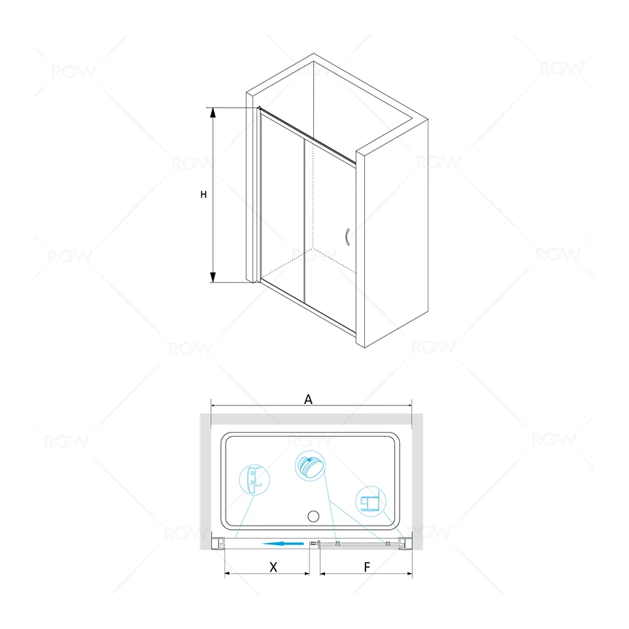 Душевая дверь RGW PA-016 Прозрачное 350801612-11 120х195 см