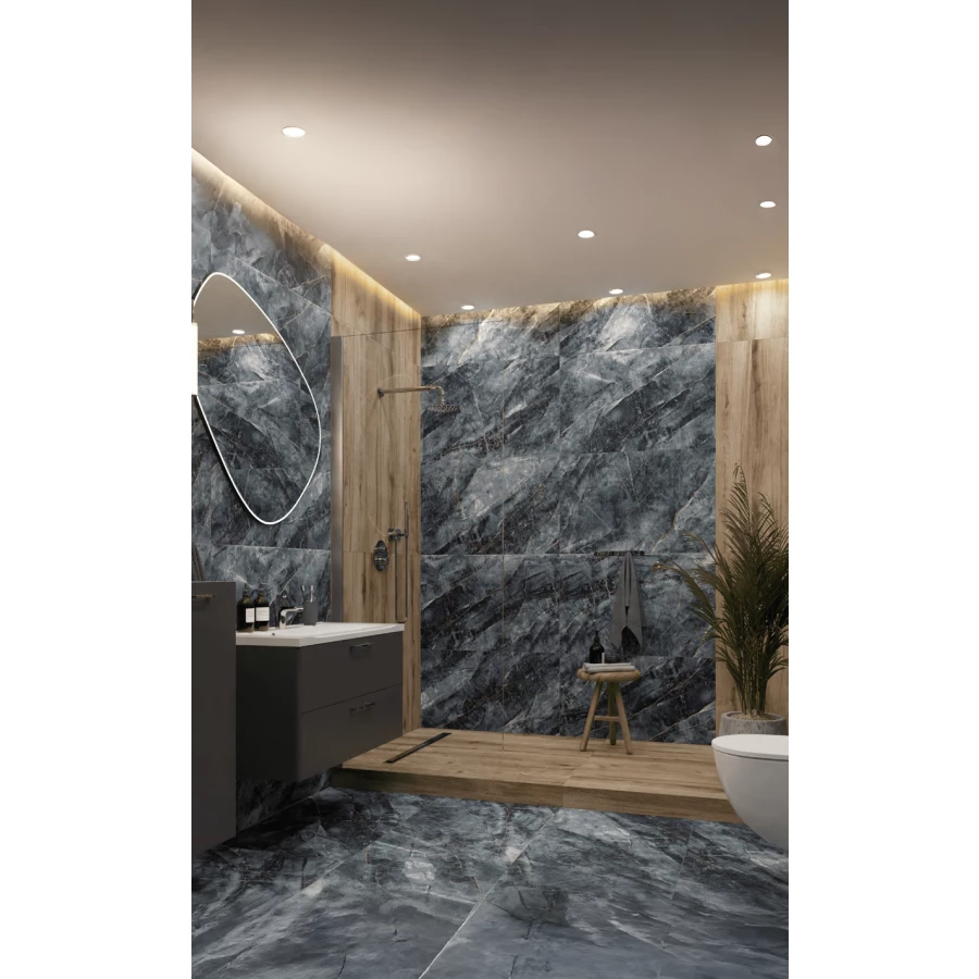 Керамогранит Primavera Vezin Dark Matt Granula матовый темно-серый MG208 120х60 см