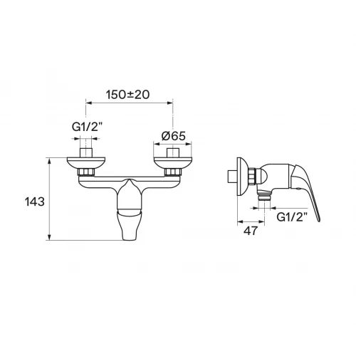 Смеситель для душа Santek Нико хром WH5A20005C001