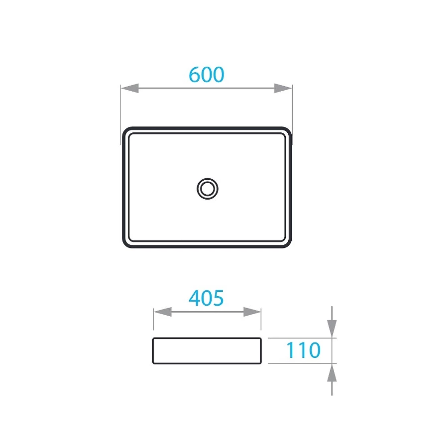 Раковина Koller pool Kvadro KR-0600-WB 60х40,5 см