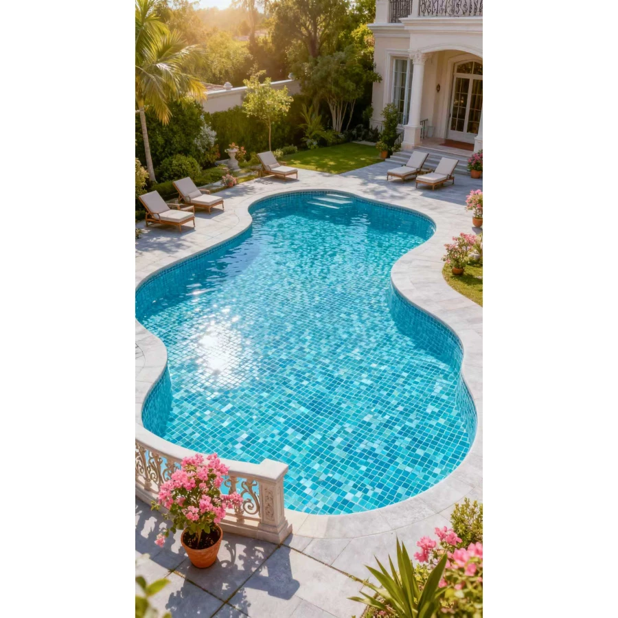 Мозаика Bonaparte Стеклянная мозаика Alaska tempo 36х36 глянцевая бирюзовая 30,4х30,4 см