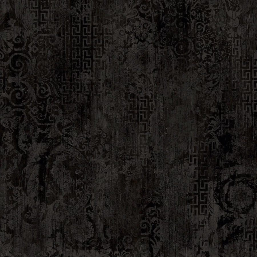 Керамогранит Versace Eterno Carbon Patchwork матовый черный 263030 80x80 см