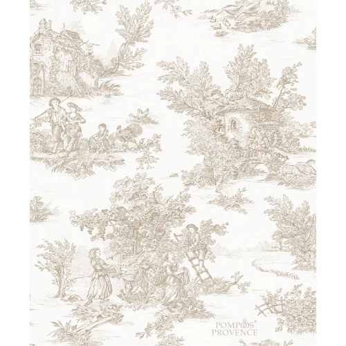 Обои флизелиновые Marburg Glööckler Pompöös Provence бежевые 35625 0,53х10,05 м