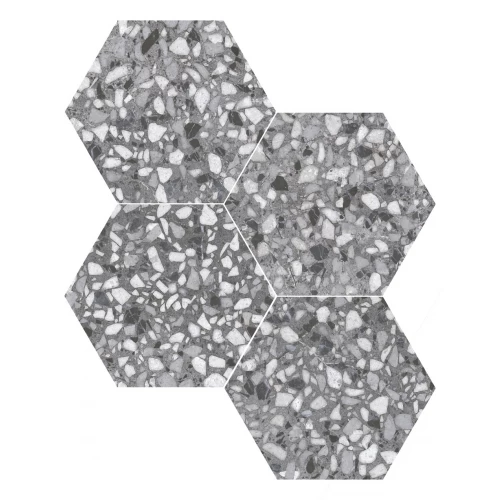Керамогранит Durstone Six Terazzo Grey глазурованный матовый 27х23 см