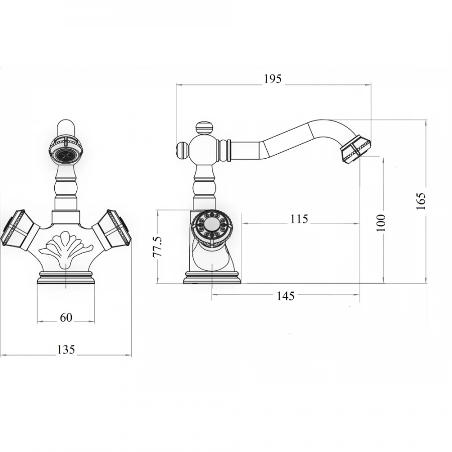 Смеситель для раковины Milacio Almeria MC.516.BR бронза