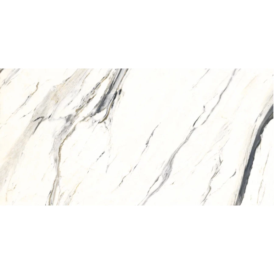 Керамогранит Planet Ceramics UKSL 2412 глянцевый с золотом белый 120х60 см