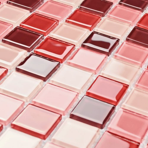 Мозаика Bonaparte Стеклянная мозаика Plum mix 25х25 глянцевая розовая 30х30 см