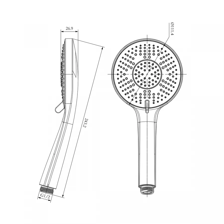 Лейка душевая Lemark 3 функциональная хром LM8154C
