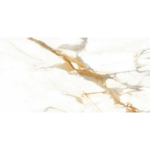 Керамогранит ALMA Ceramica Calacatta Oro лаппатированный белый 7,5 мм GFA114CLR04L 114х57 см
