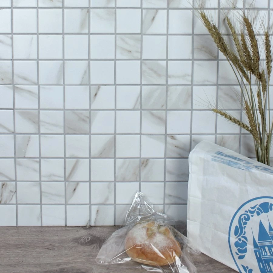 Мозаика Bonaparte Керамогранитная мозаика Calacatta Gold-48 48х48 матовая белая 30,6х30,6 см