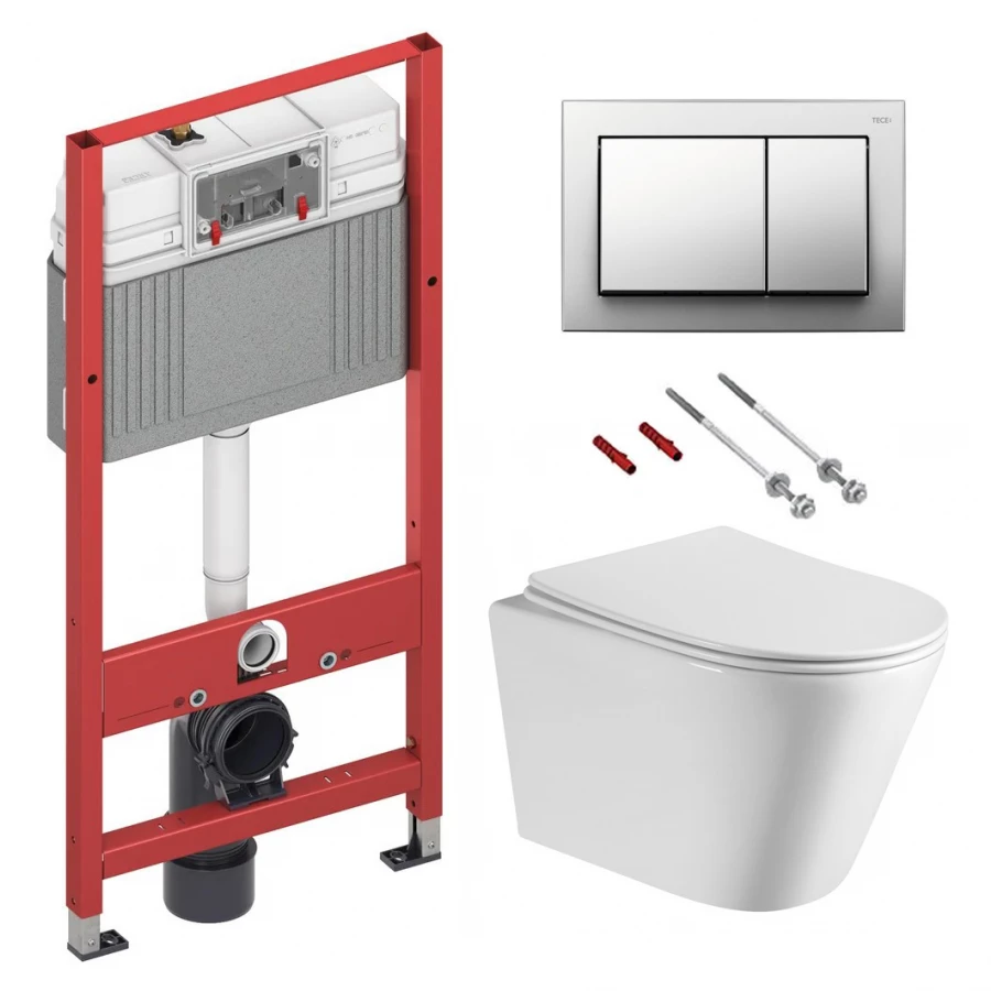 Комплект унитаз Abber Bequem AC1102 с инсталляцией TECE 9400406 и клавишей 9240701