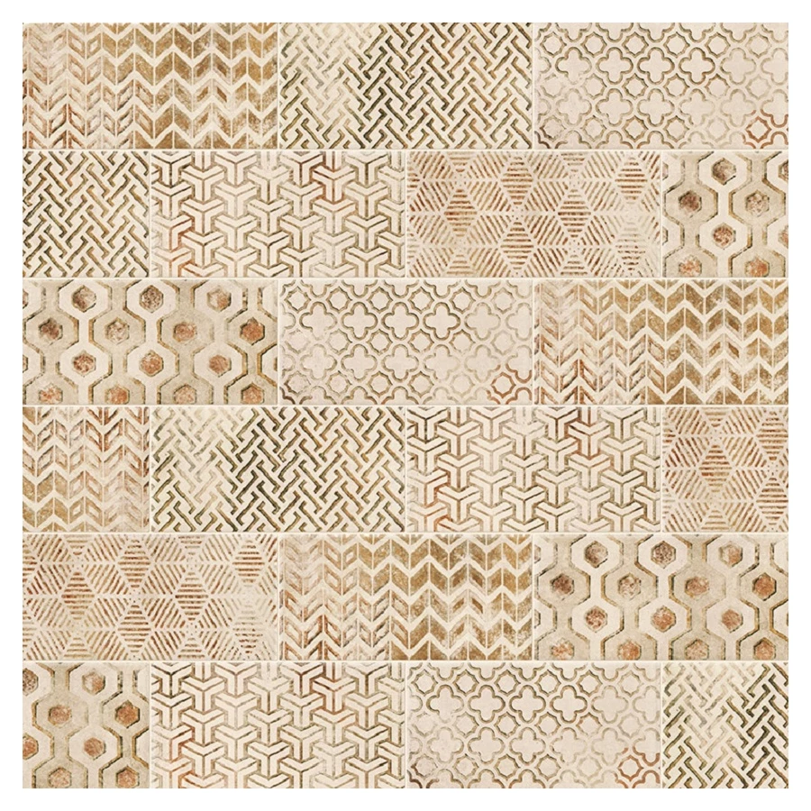 Плитка настенная Mainzu Decor Fabio Natural Mix 6 PT02381 многоцветный 20x10 см