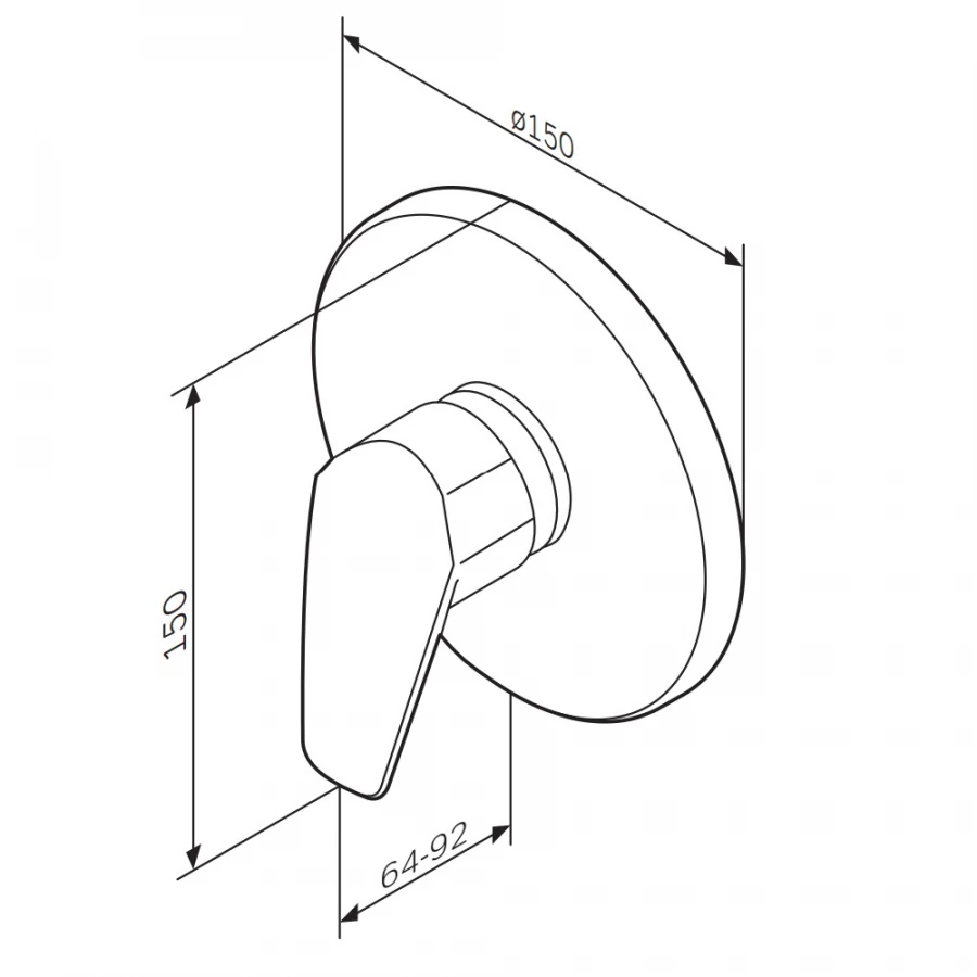 Смеситель для душа Am Pm Gem монтируемый в стену F9075000