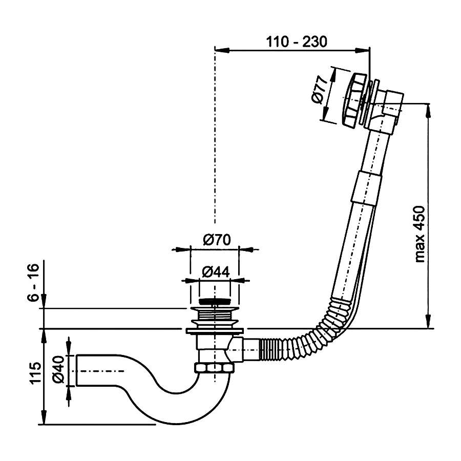 Слив перелив Timo 8004/03