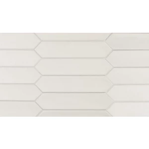 Плитка настенная Equipe Lanse White 27481 глазурованный матовый белый 25*5 см