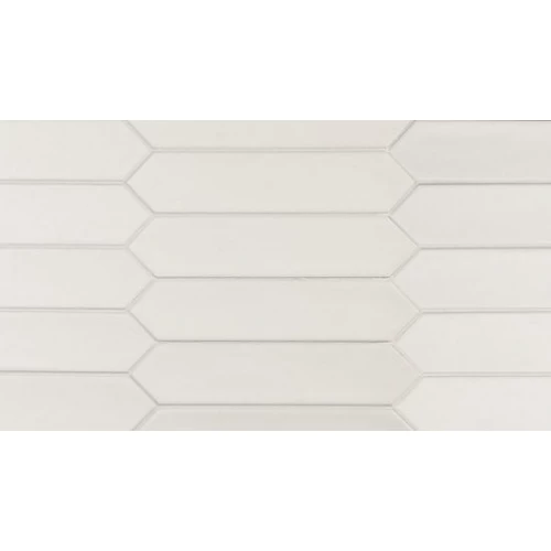 Плитка настенная Equipe Lanse White 27481 глазурованный матовый белый 25*5 см