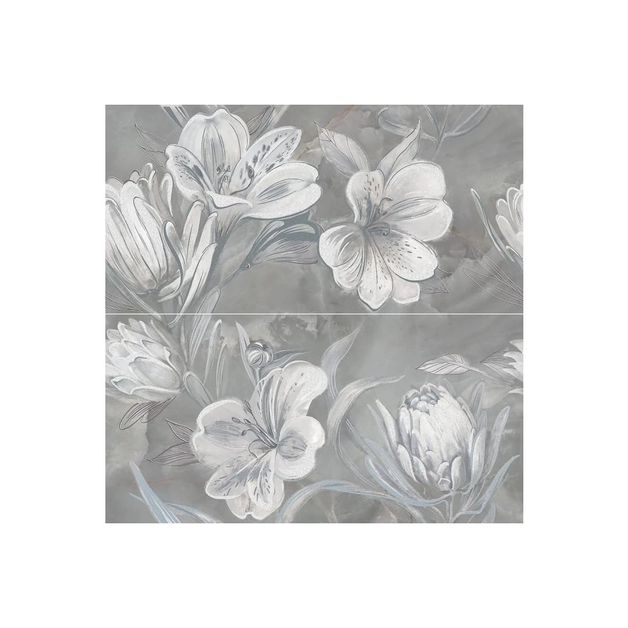 Пано Azori Opale grey flower 588912003 63х63 см