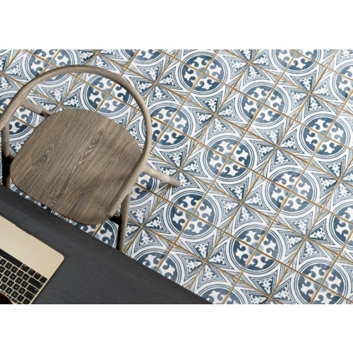 Керамическая плитка Harmony Peronda Casablanca Anfa матовая бело-голубая 0278029412 12,5х12,5 см