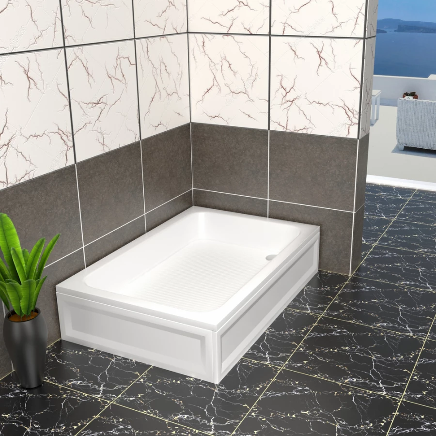 Душевой поддон прямоугольный RGW B/CL-S-A 16180279-51-A белый 900x700 мм