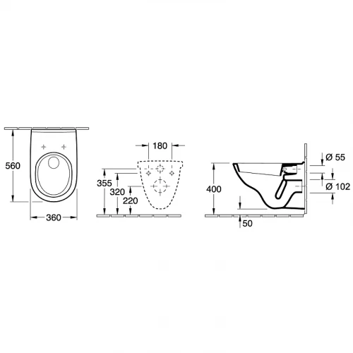 Унитаз подвесной Villeroy&Boch O.Novo с крышкой SoftClose 5660H101