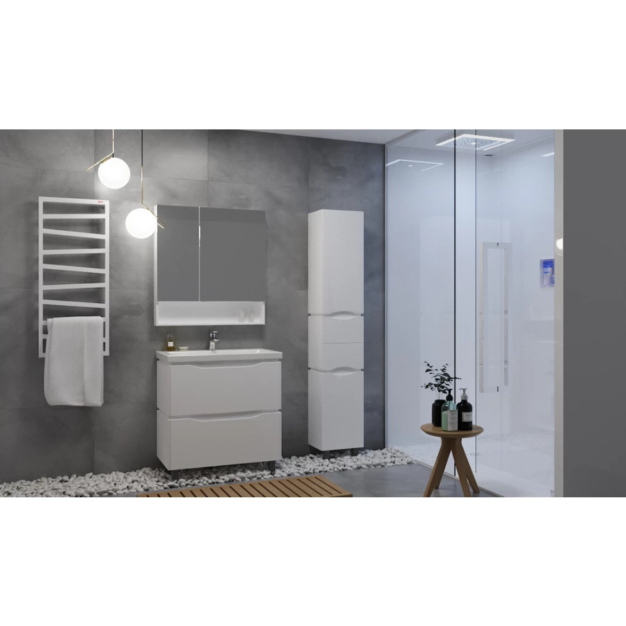 Шкаф-пенал АВН Латтэ 35 с ящиками белый правый 41.44 (1)