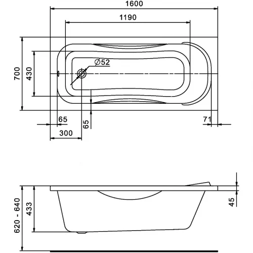 Акриловая ванна Santek Тенерифе 1.WH30.2.357 160x70 см