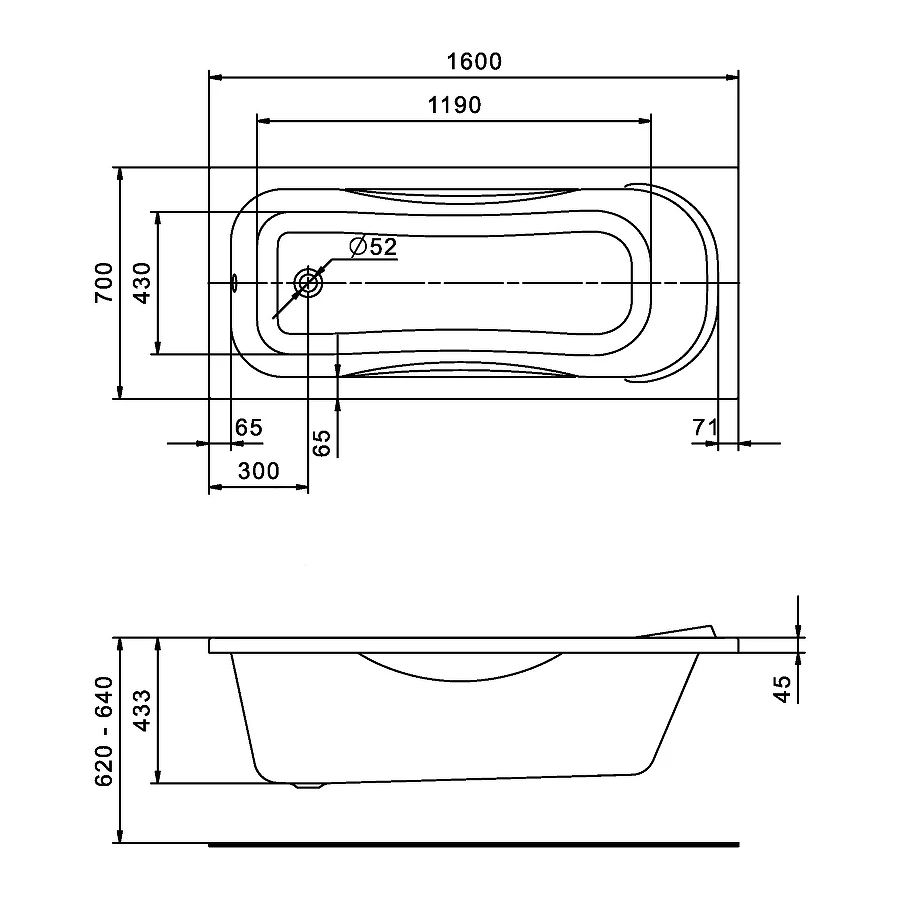 Акриловая ванна Santek Тенерифе 1.WH30.2.357 160x70 см
