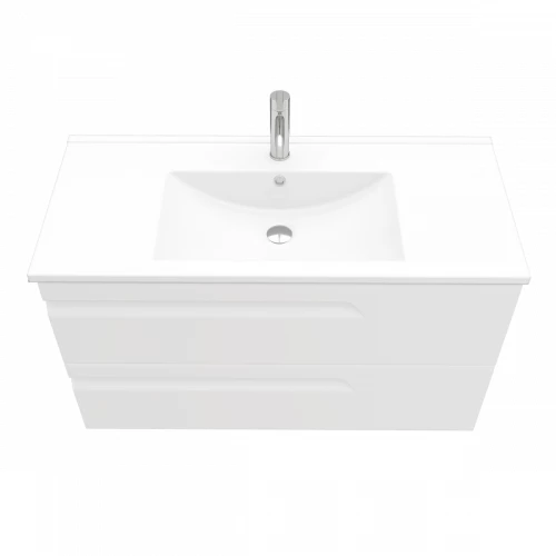 Тумба подвесная Laparet Atlas 100 под умывальник Creavit Su 100 белый матовый LA-WCAB-100-122