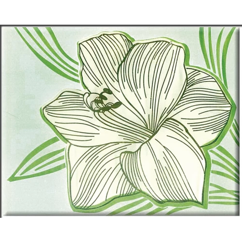 Декор Керами стеклянный Лилия зеленый под кензо 10х8